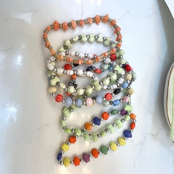 7 mini beaded stretch bracelets stacking bracelets - Picture 6 of 7